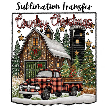 Country Christmas Sublimation Transfer