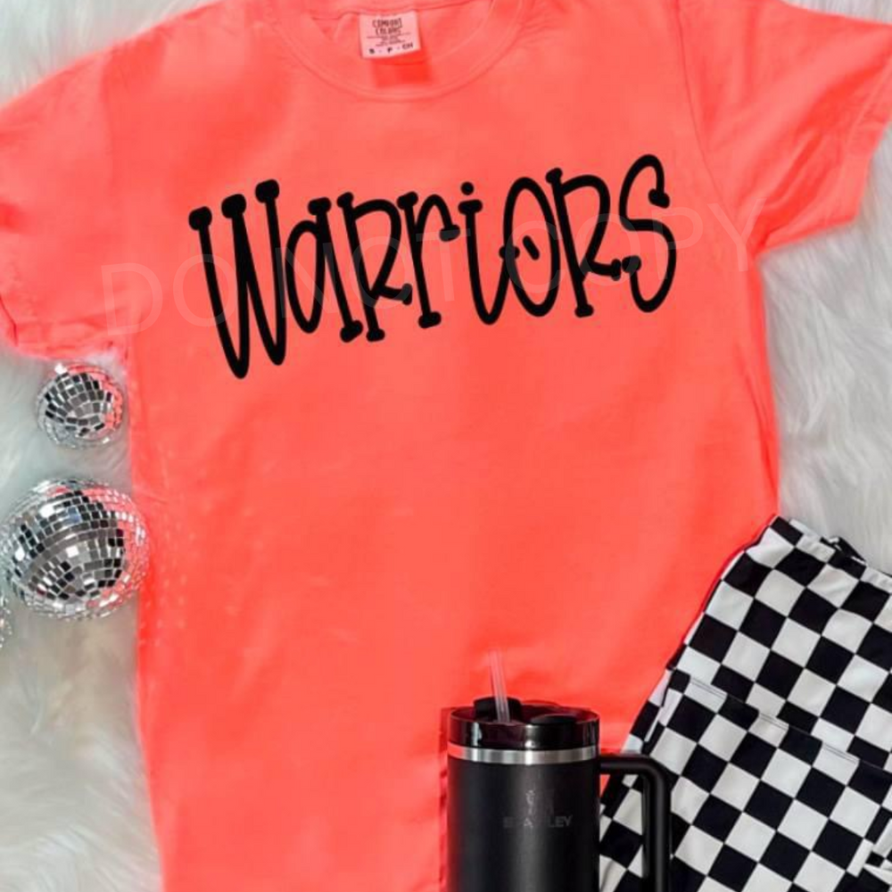 Funky Serif Black WARRIORS DTF Tranfer – Wills Creek Designs