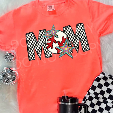 Baseball Checker Mom DTF Transfer