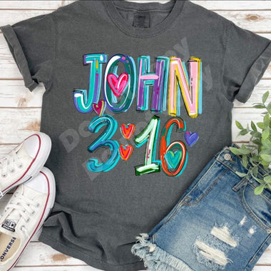 Cheery John 3:16 DTF Transfer