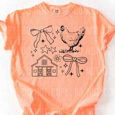 Farm Doodle Single Color Screen A34