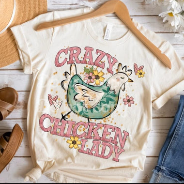 Crazy Chicken Lady DTF Transfer