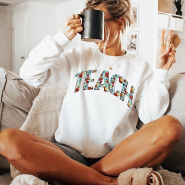Teach Floral Print DTF Transfer