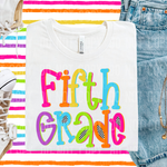 Fifth Grade Colorful Checkered DTF Transfer (SBBB)