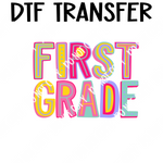 Colorful First Grade girl DTF Transfer