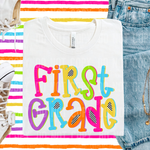 First Grade Colorful Checkered DTF Transfer (SBBB)