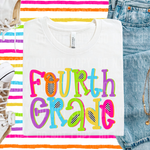 Fourth Grade Colorful Checkered DTF Transfer (SBBB)