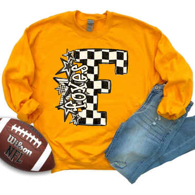 Foxes Big Check Mascot DTF Transfer (CS)