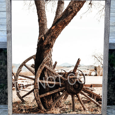 Old Wagon Wheels Canvas Print Framed or Unframed