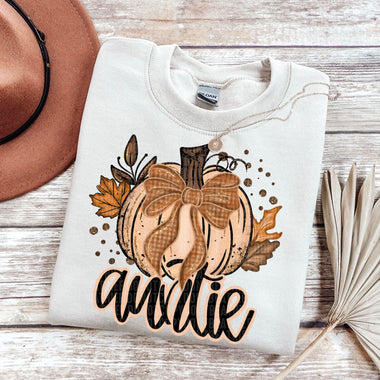 Auntie Fall Glitter Pumpkin DTF Transfer (SDD)