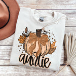 Auntie Fall Glitter Pumpkin DTF Transfer (SDD)