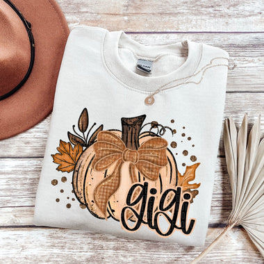 Gigi Fall Glitter Pumpkin DTF Transfer (SDD)