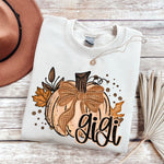 Gigi Fall Glitter Pumpkin DTF Transfer (SDD)