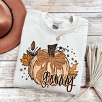Granny Fall Glitter Pumpkin DTF Transfer (SDD)
