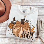Lolli Fall Glitter Pumpkin DTF Transfer (SDD)