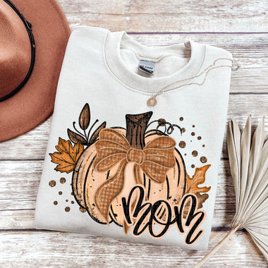 Mom Fall Glitter Pumpkin DTF Transfer (SDD)