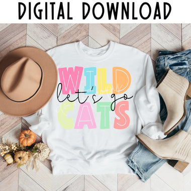 Let's go Wildcats Colorful Digital Download MS