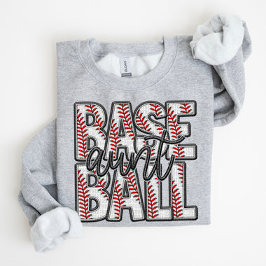 Baseball Aunt Faux Embroidery DTF Transfer