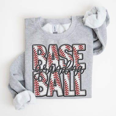 Baseball Grandma Faux Embroidery DTF Transfer