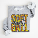 Softball Aunt Faux Embroidery DTF Transfer