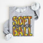 Softball Momma Faux Embroidery DTF Transfer