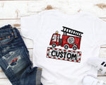 Custom Listing Fire Truck DTF Transfer (leave name in the note)
