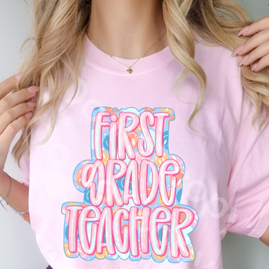 First grade teacher sm*ley DTF Transfer