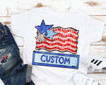 Custom Listing Faux Sequin Flag DTF Transfer (leave name in the note)