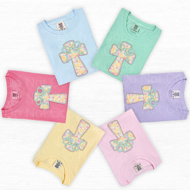Pastel Floral Cross DTF Transfer