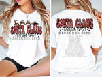 Santa Tour Front and Back Screen Print High Heat Transfer Above P96