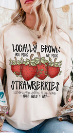 Locally Grown Strawberries DTF Transfer