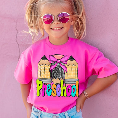 Colorful Preschool Pencils Girl DTF Transfer (SDD)