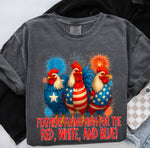 Feathers Flying High fir the Red White and Blue DTF Transfer (SDD)