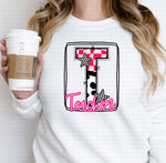 Teacher in Pink/Black DTF Transfer (ECH)