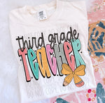 Doodle Pencil Third Grade Teacher DTF Transfer (SWD)