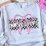 Harvesters Pink Bow with Checks Mascot DTF Transfer