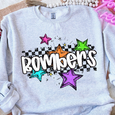 Bombers  Bright Star Check Mascot DTF Transfer