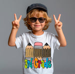 Colorful 3rd Grade Pencils Boy DTF Transfer (SDD)