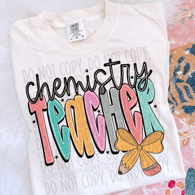 Chemistry Teacher Pencil Doodle DTF Transfer (SWD)
