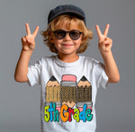 Colorful 5th Grade Pencils Boy DTF Transfer (SDD)