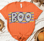 Boo Fall Color Stripe DTF Transfer