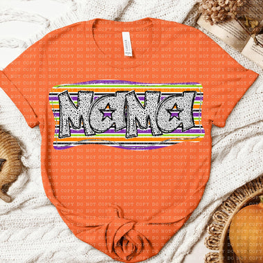Mama Fall Color Stripe DTF Transfer