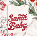 Faux Sequin Santa Baby DTF Transfer (SBBD)