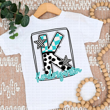 Kindergarten in Blue/Black DTF Transfer (ECH)