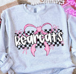 Bearcats Pink Bow with Checks Mascot DTF Transfer