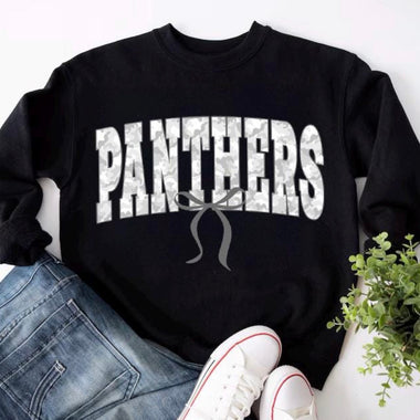 White Camo Panthers Mascot DTF Transfer (E)