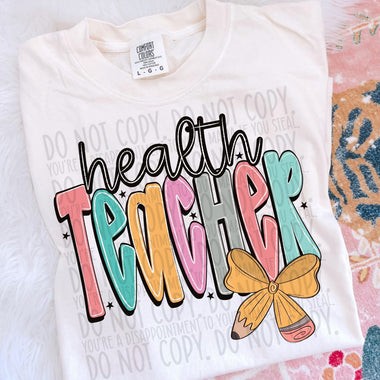 Health Teacher Pencil Doodle DTF Transfer (SWD)