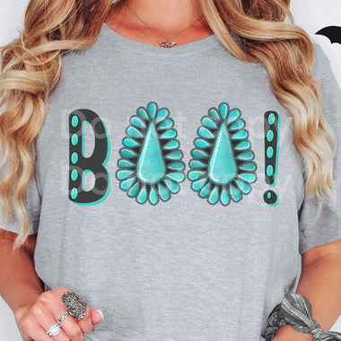 Turquoise Boo DTF Transfer
