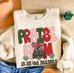 Praise Him In All The Seasons Red Christmas Edition DTF Transfer