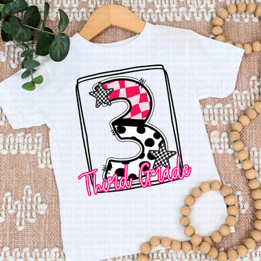 3RD Grade in Pink/Black DTF Transfer (ECH)